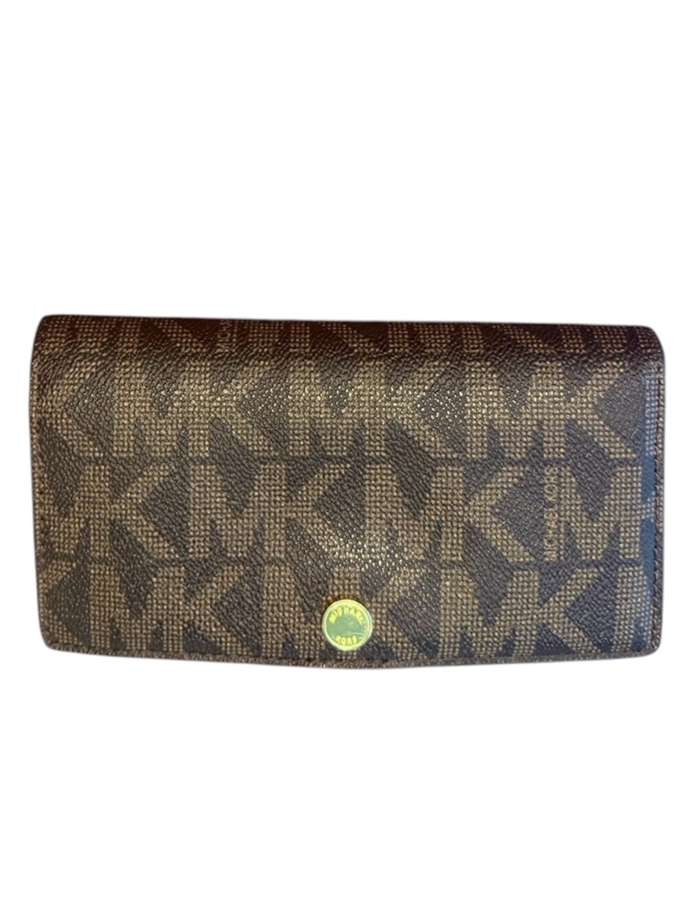 Michael Kors Brown Signature Logo JetSet Snap Continental Wallet